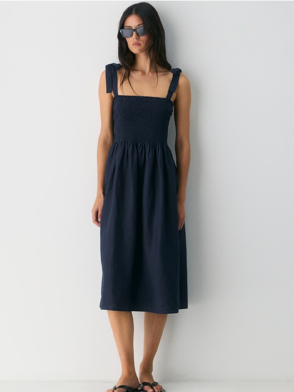 Aritzia Wilfred Golden Hour Linen Dress